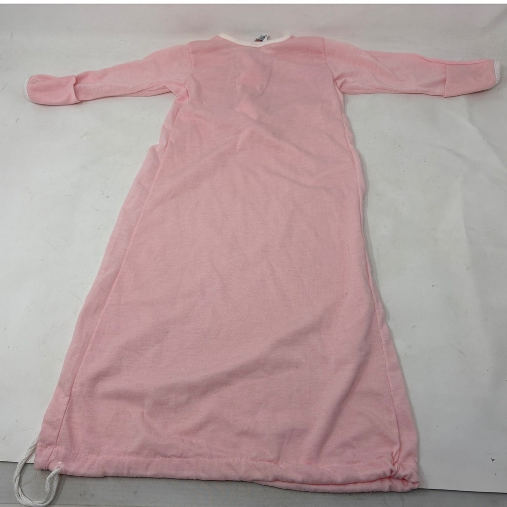 Vintage Carters Layette Infant Pink Sleep Gown Sack Drawstring Mitten Cuffs USA